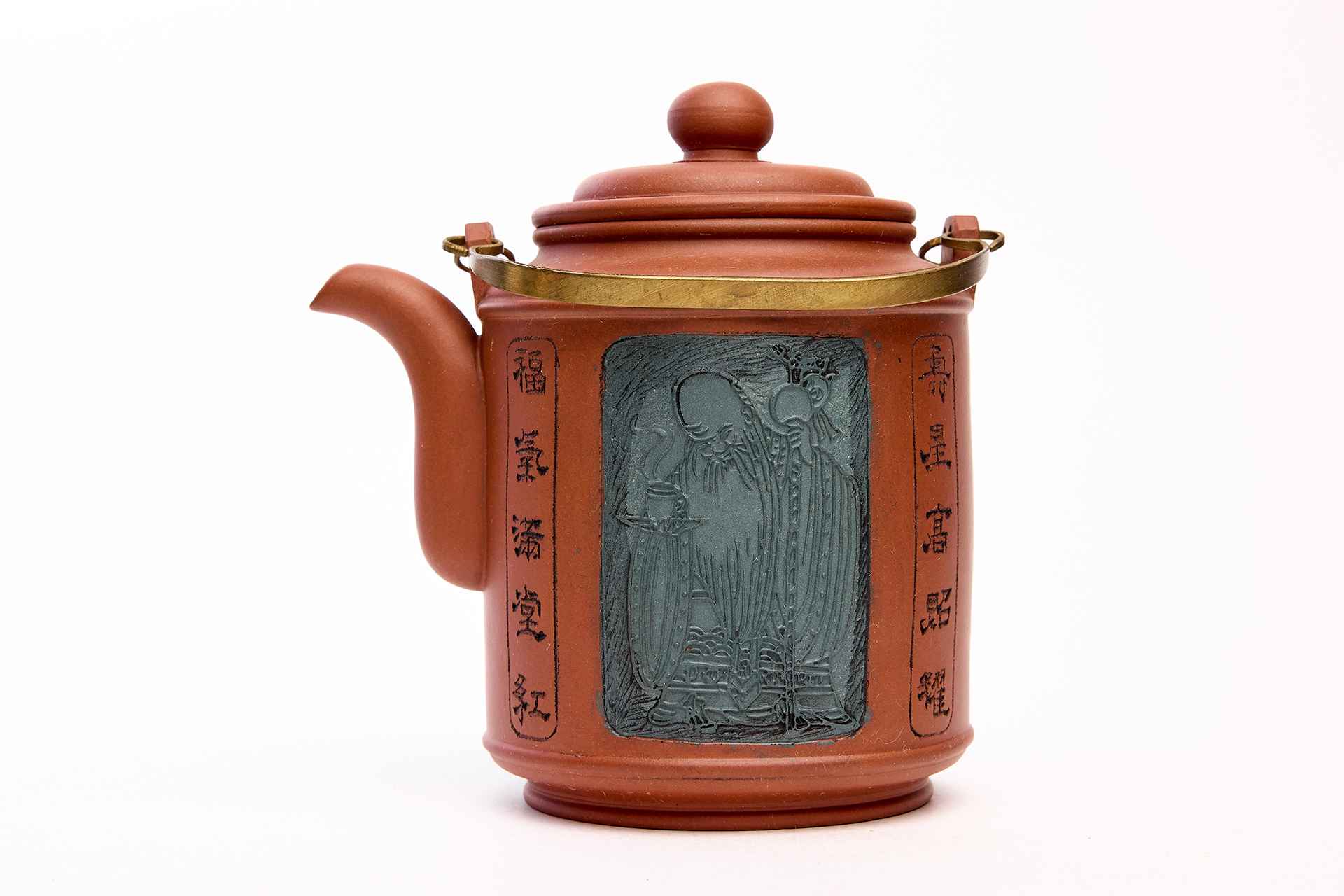 Чайник с изображением китайского бога долголетия Шоу-сина
